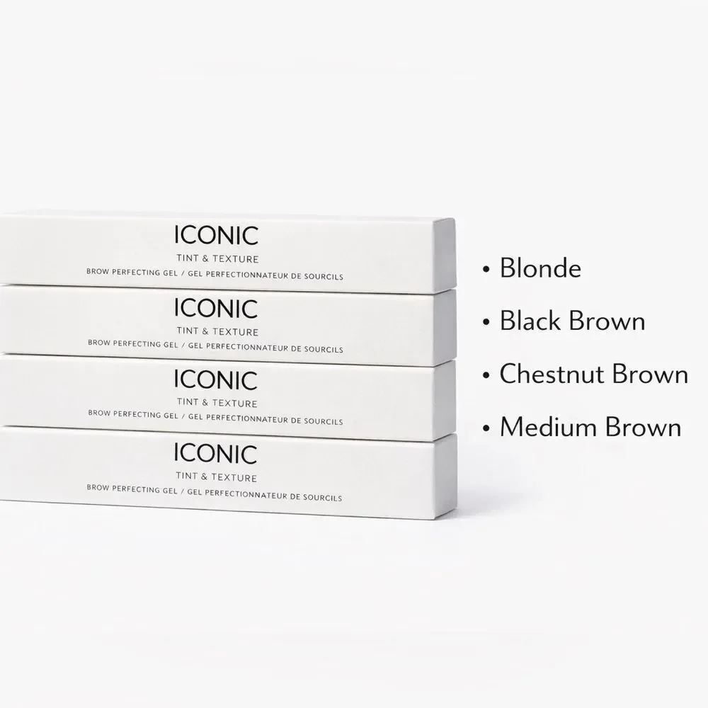 ICONIC London Brow Gel Bundle 4 Shades NEW | Tint & Texture 3ml, NEW in boxes